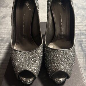 Giuseppe Zanotti Women's Glitter Anthracite High Heels